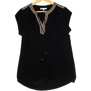 DR2 Daniel‎ Rainn Embroidered Blouse Womens XS Boho Minimalist Folk Casual Work